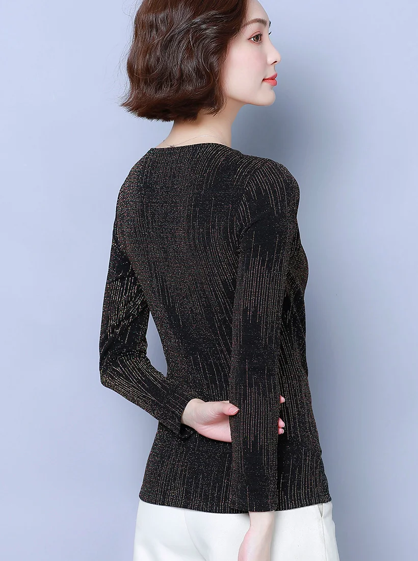 Blusas mujer de moda Осенняя Сетчатая футболка с длинными рукавами женские топы элегантные тонкие лоскутные женские футболки
