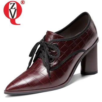

ZVQ spring new fashion sexy women pumps outside high heels genuine leather pointed toe work women shoes drop shipping size 33-39