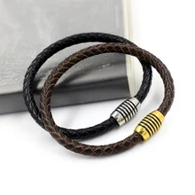 Стиль последний популярный кожаный браслет, мужской очаровательный винтажный черный браслет