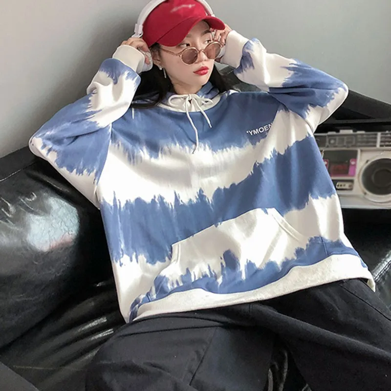 Tie-dye Gradient Color Pullover Sweater Women