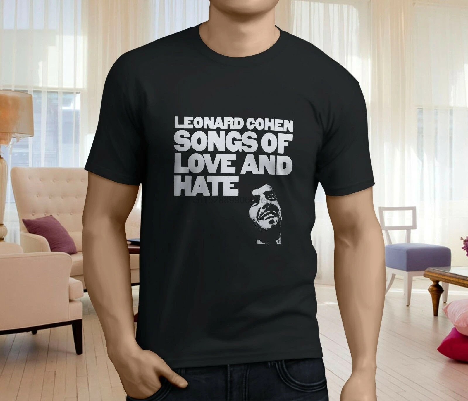 Новая популярная мужская Черная футболка Leonard Cohen Songs of Love and Hate Размер S-3XL |
