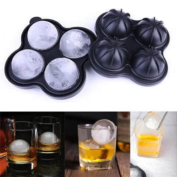 

4 Cavity Silicone Ball Ice Cube Maker Multifunctional Cocktail Whiskey Form Ice Cubes Tray Ice Cream Mold Kitchen Tool