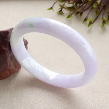 

Natural Burmese Jadeite 54-64mm Light Purple Bracelet Elegant Princess Jewelry Best Gift