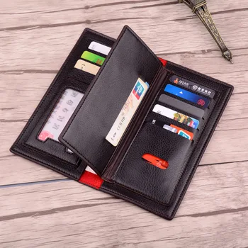 

New men's long wallet fashion smooth soft leather cross-section multi-function wallet tide men's wallet Fashion business