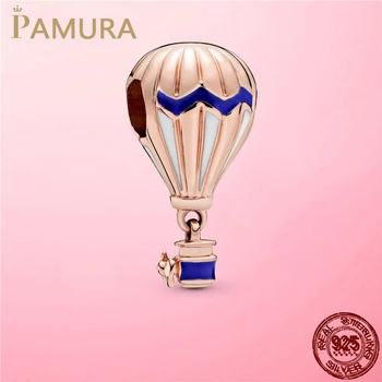 

Travel Charm Sterling Silver 925 Blue Hot Air Balloon Travel Charm Beads fit for DIY Bracelet Original Silver 925 Jewelry Gift