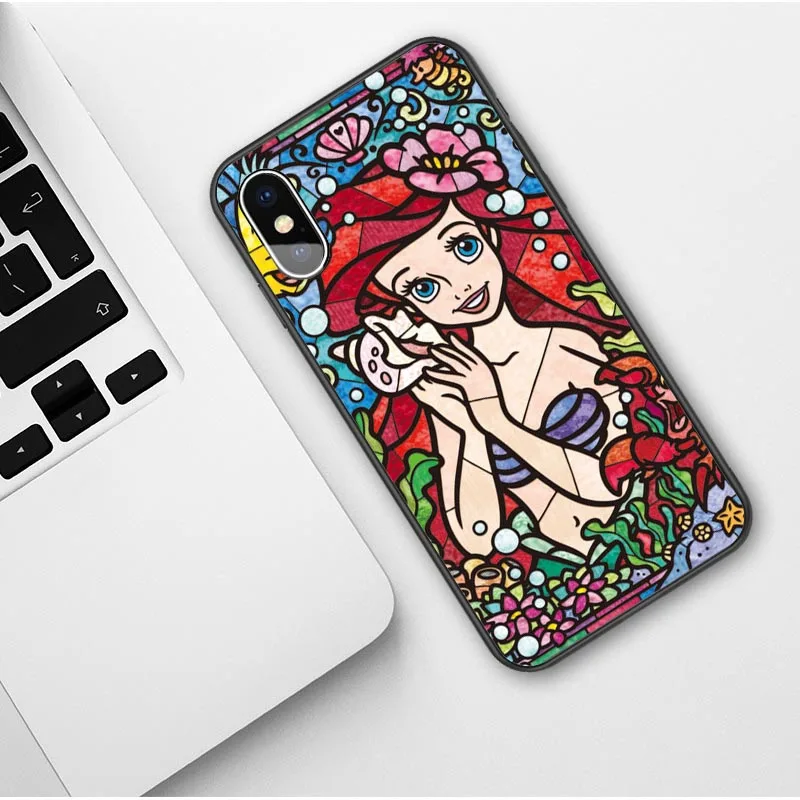 TPU Роскошный милый мягкий чехол с русалочкой для iPhone 6 S 8 7 6 S 7 8 Plus X XS Max XR чехол с рисунком стежка для iphone 11 Pro Max - Цвет: TPU