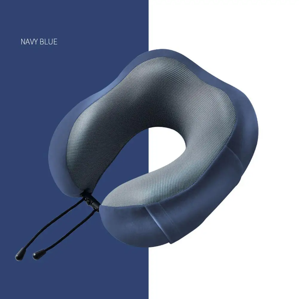 dark blue Подушка для путешествий u-образная Удобная ортопедическая Шейная Подушка латексно-хлопковый медленный отскок функциональная авиационная офисная подушка для шеи - Цвет: dark blue
