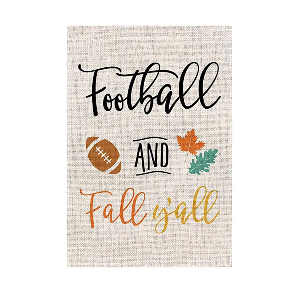 Football and Fall Y'all Letter Garden Flag Vertical Double Sided Yard Flag Decoration Home Festival Party Game Floor Ornaments