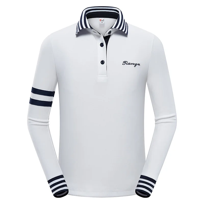 Pgm/футболка для девочек-подростков; футболка с длинными рукавами для клюшек для гольфа; сезон весна-осень; детский удобный костюм в полоску для игры в гольф; D0815 - Цвет: Белый
