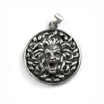

EYHIMD Snake Hair Banshee Medusa Stainless Steel Pendant Gothic Punk Gorgon Ancient Greek Myth Jewelry