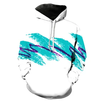 

foreign trade 3D blue print Hat Pocket Turtleneck Men's Fashion Hat Men's Wear Men's Sweatshirts Printing Blouse hoodies