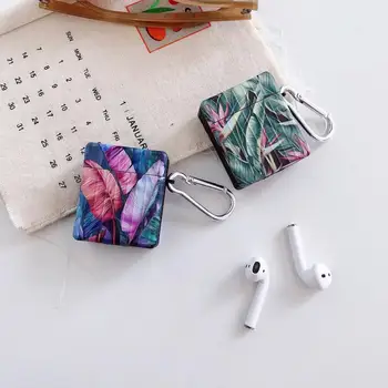 

luxury cute case for AirPods 2 cartoon Banana leaf keychain Bluetooth Earphone TPU case for Apple Air pods cover coque with hook