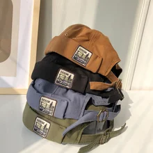 Fold Skullcap Retro Men Sailor Cap Women Warm Roll Cuff Bucket Cap Brimless Hat Hat Adjustable Retro Vintage Cap