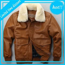 Летная куртка ВВС с меховым воротником, натуральная кожа, мужская куртка из натуральной овчины, осенне-зимняя куртка-бомбер