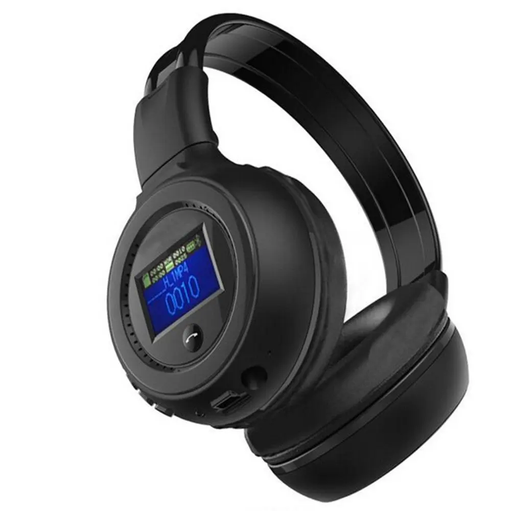 black Складные наушники беспроводные Bluetooth наушники радио TWS музыка Handsfree наушники Спортивная гарнитура может играть с Micro SD карты - Цвет: black
