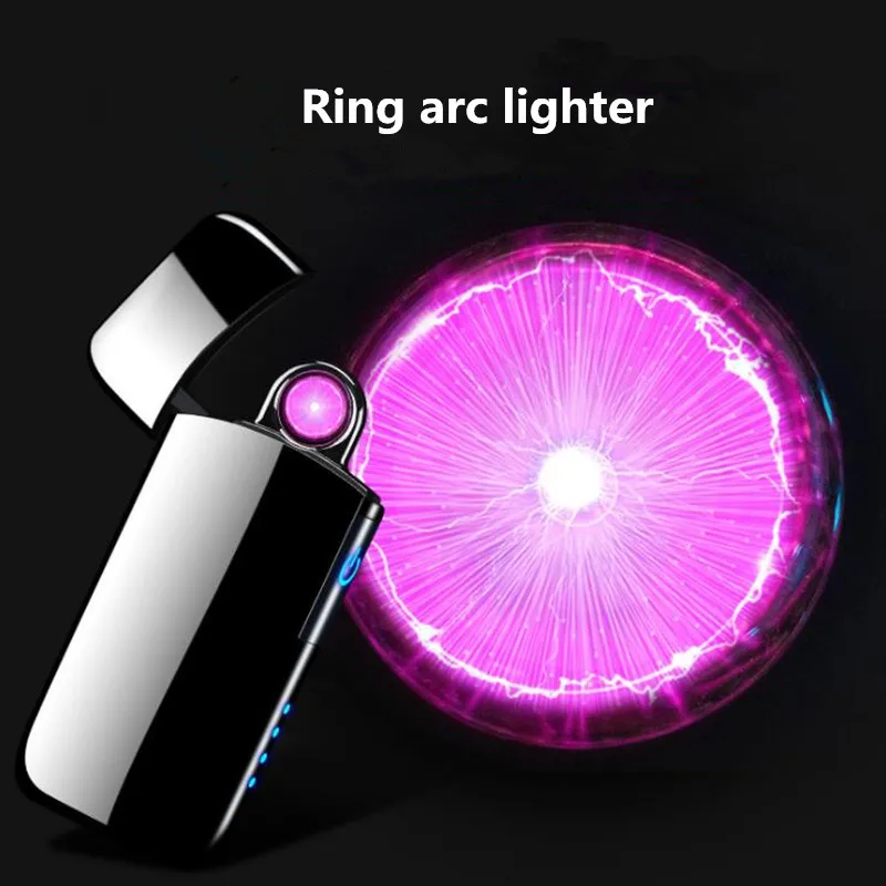 

Newest Creative Ring arc lighter USB charging cigarette lighter Touch switch Plasma lighter electronic windproof lighters