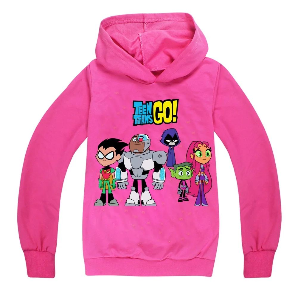 New Kids Boys Sweatshirts Teen Titans GO! Cartoon Baby Clothes Fashion Girl Kids Hoodie Black Tops Hoodies Teen Costume Unisex