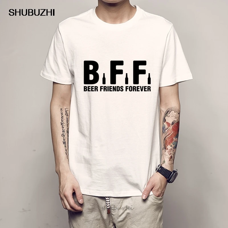 Футболка Мужская/женская с коротким рукавом модная тенниска BFF Beer Friends Forever