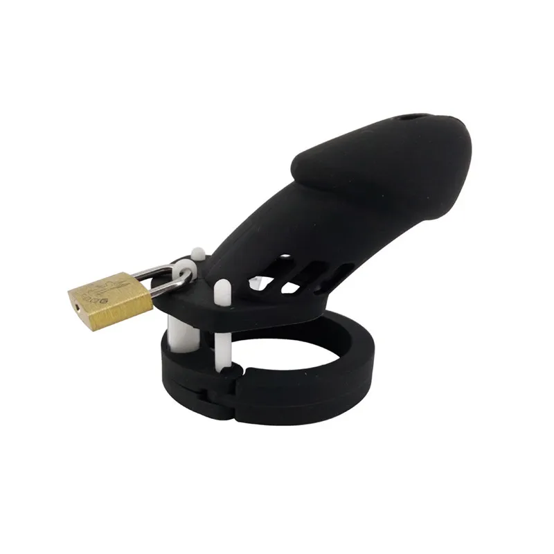 Online CB6000 CB6000S Soft Silicone Male Chastity Cage Cock Cage Chastity Device Sex Toys with 5 Cock Ring Penis Sleeve for Men G136 7