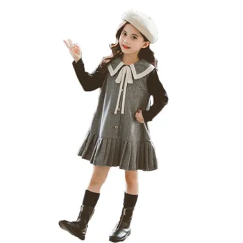 

Kids Dresses For Girls 2020 Spring Autumn Peter Pan Collar Big Girls Dress School Teenage Baby Girl Dresses Children Clothing