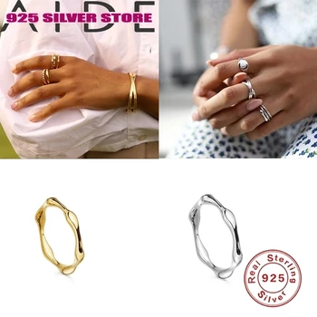 

Aide Fashion Simple Design Wave Rings Ocean Surf Alloy Ring For Women Finger Jewelry Rings for Women Ladies Surfer Gift