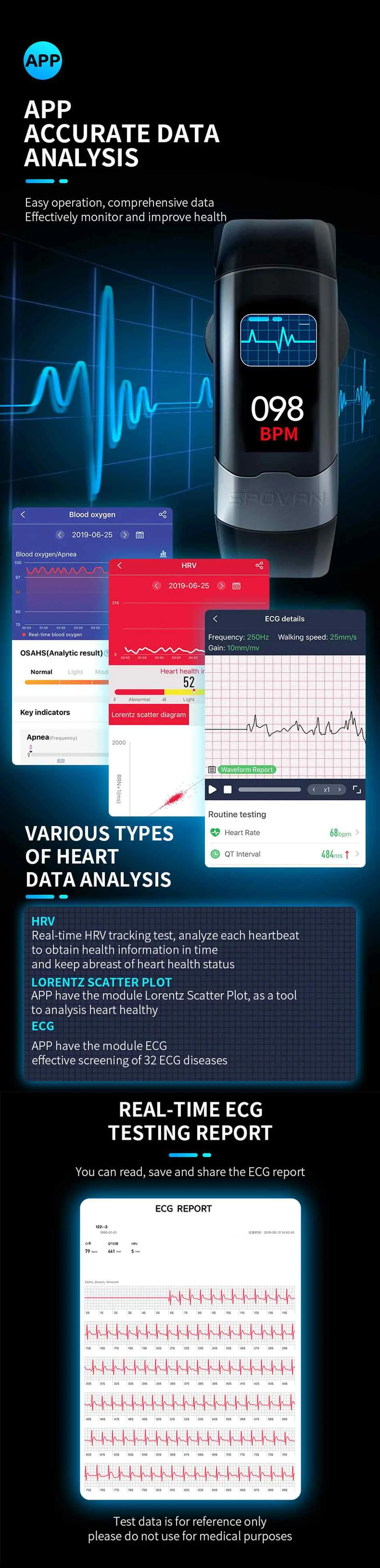 Bakeey H02 HRV ECG+ PPG монитор сердечного ритма кровяное давление O2 Контроль яркости спортивные Смарт-часы для фитнеса фитнес для iOS/Android