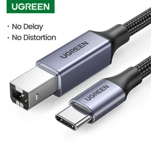 Кабель UGREEN USB C к USB B 2,0 для принтера, плетеный шнур для сканера принтера Epson, MacBook Pro, HP, Canon, Brother, Samsung Кабель UGREEN USB C к USB B 2,0 для принтера, плетеный шнур для сканера принтера Epson, MacBook Pro, HP, Canon, Brother, Samsung