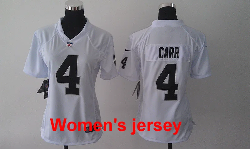 Белый A+++ женские все сшитые Окленд s ladies 4 Derek Carr 20 mcfadden 89 Amari Cooper 52 Khalil Mack Jersey - Цвет: Белый