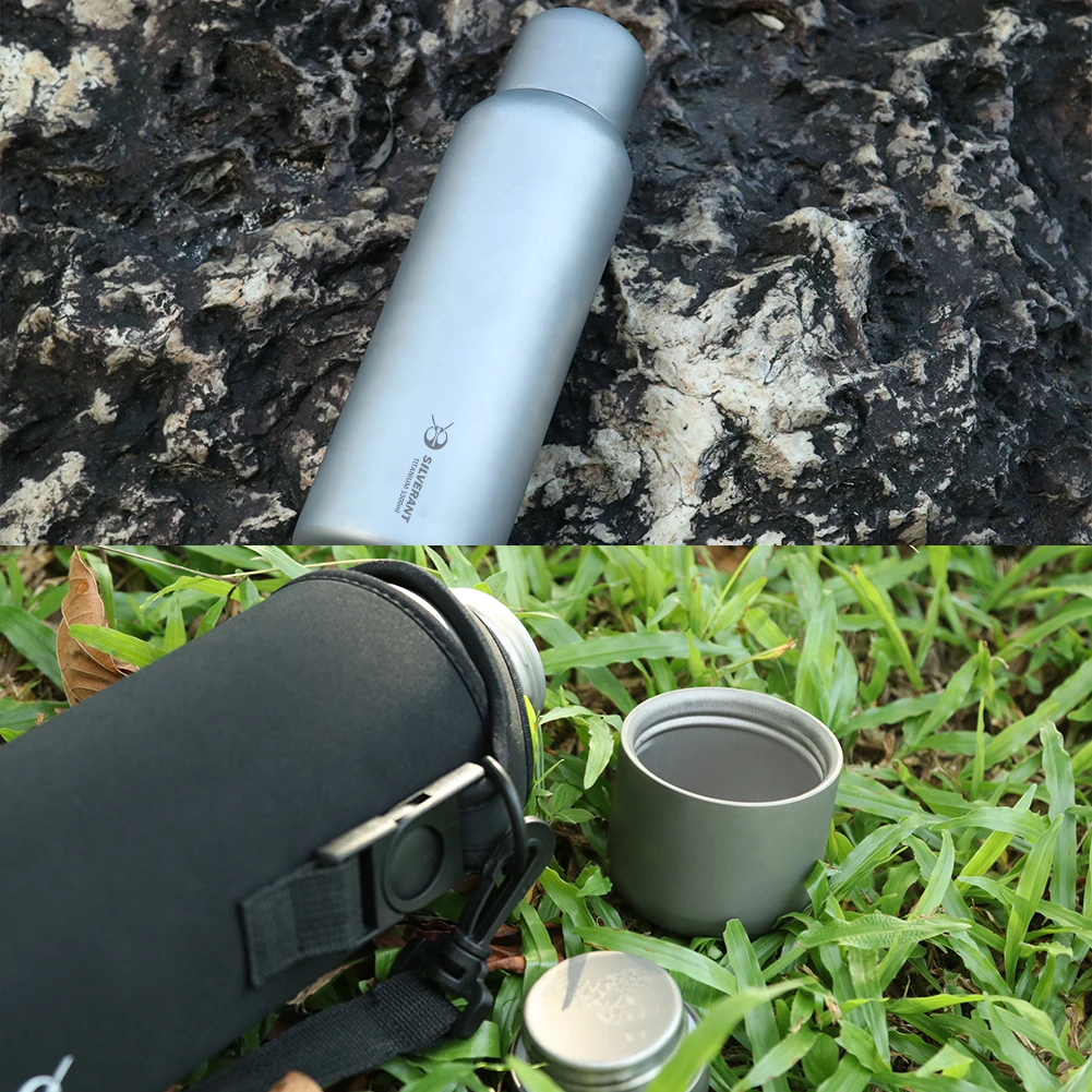Garrafa de Água de Titânio de Grande Garrafa de Água Potável com Tampa Traseira para Corda para Viagens ao ar Leve de 1.2l1.5l com Garrafa de Água Silverant Capacidade Potável Ultra Leve de 1.2l1.5l com Livre 16 leve de 1.2L 1.5L com garrafa de