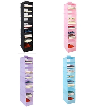 

Washable Oxford ic Stickers Hanging Organizer Box Wardrobe Clothes Closet Storage Bag for Clothing Socks Hats