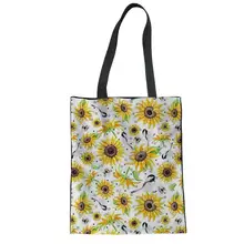 NOISYDESIGNS/холщовые женские сумки через плечо с подсолнухами и птицами; женские портативные сумки для хранения; школьные сумки; Mochila; Сумка-клатч; Новинка