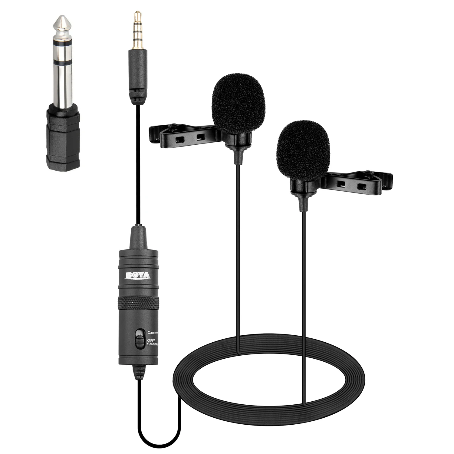 BOYA 6m Lavalier Condenser Microphone for PC Mobile Phone iPhone Android Live Streaming Facebook Blogger Vlog Lapel Microphone 