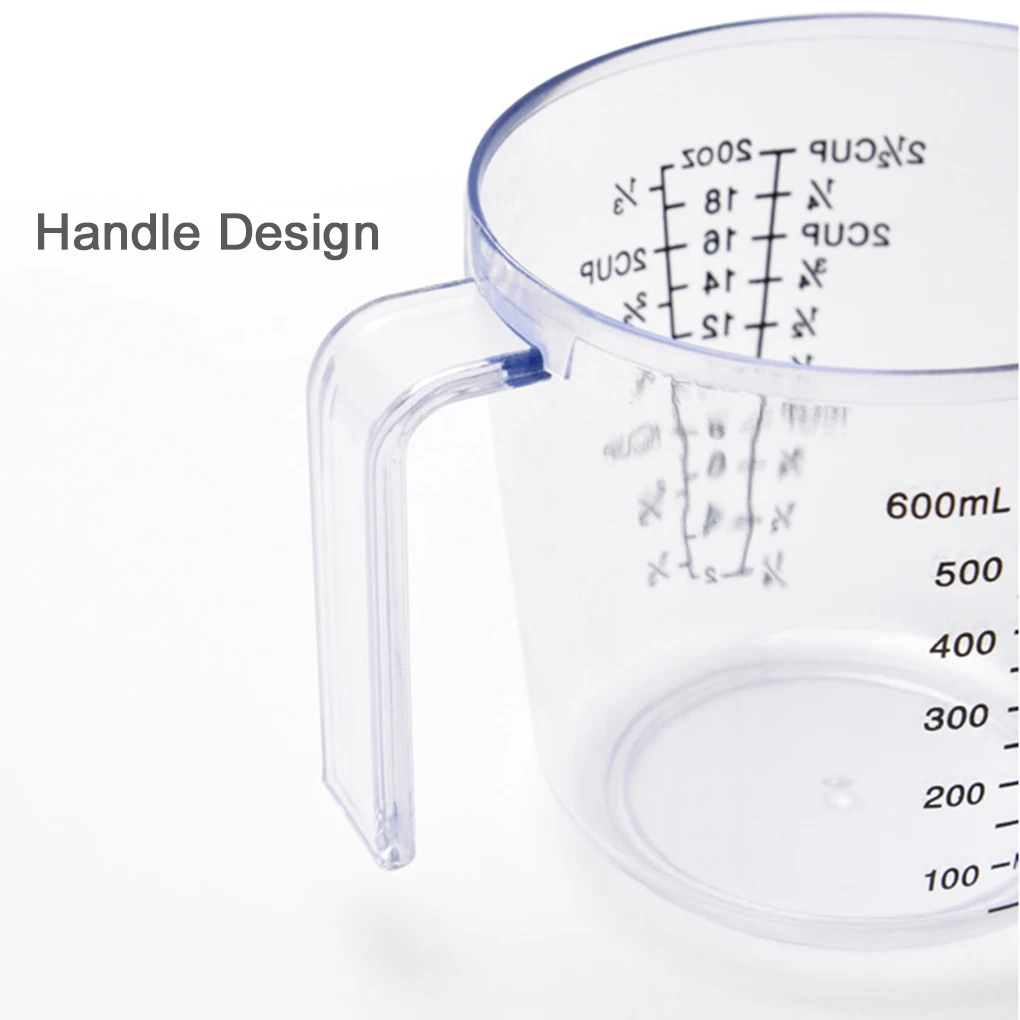 Lurrose Plastic Measuring Cups with Handles 2 Cup Ml Clear Measurement Tool  for Baking Cooking Sugar Flour (Transparent)