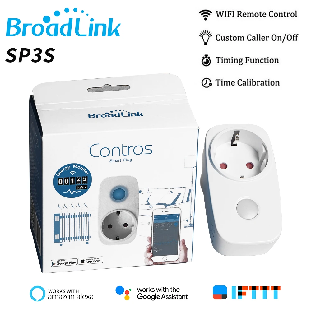 Broadlink умный дом SP3S WiFi переключатель умная розетка с Alexa Google Home штепсельная вилка