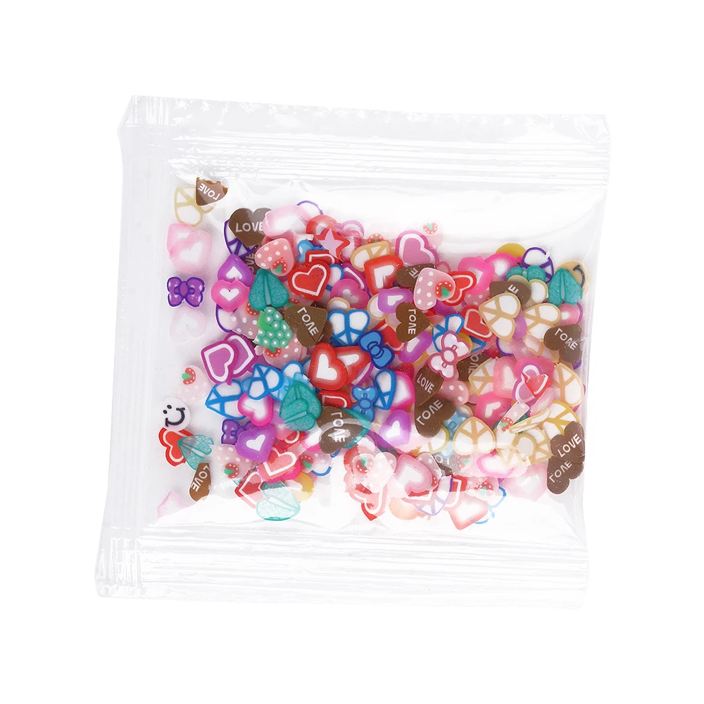 

50/300PCS Colorful Simulation Fimo Clay Mixture Slice Nail Art Tips Crystal Clay Mixture Clay Handmade DIY Clay Accessories