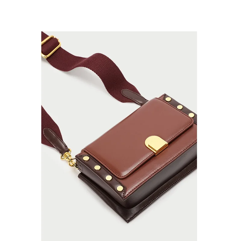 

Women's Slant Straddle Wild Net Red Small Square Bag 2019 New Leather One Shoulder Women's Bag