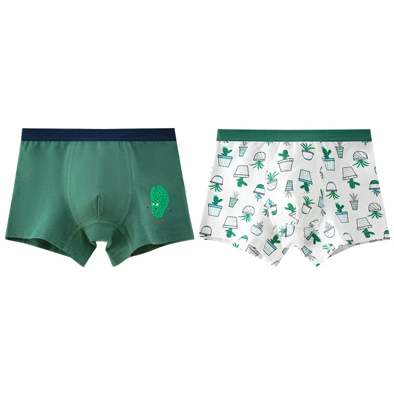 2-14 Years Boys Underwear Boxer Elephant Dinosaur Design Kids Cotton Briefs Soft Shorts Young Children's Panties 2Pcs/ Lot