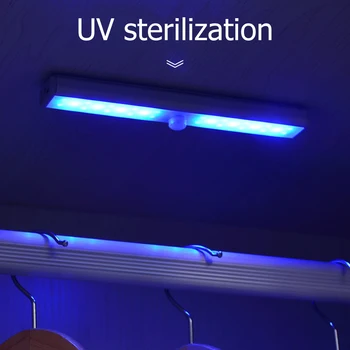 

Human Motion LED UV Sterilizer Lamp Disinfection Light LED Cabinet Closet Kill Mite UV Germicidal Disinfection Protection