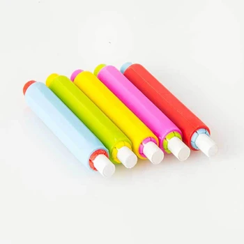 

5Pcs Health Non-toxic Chalk Holder Chalk Clip Colourful Chalk Holders Clean Teaching Hold for Teacher Children Stationery Tizas