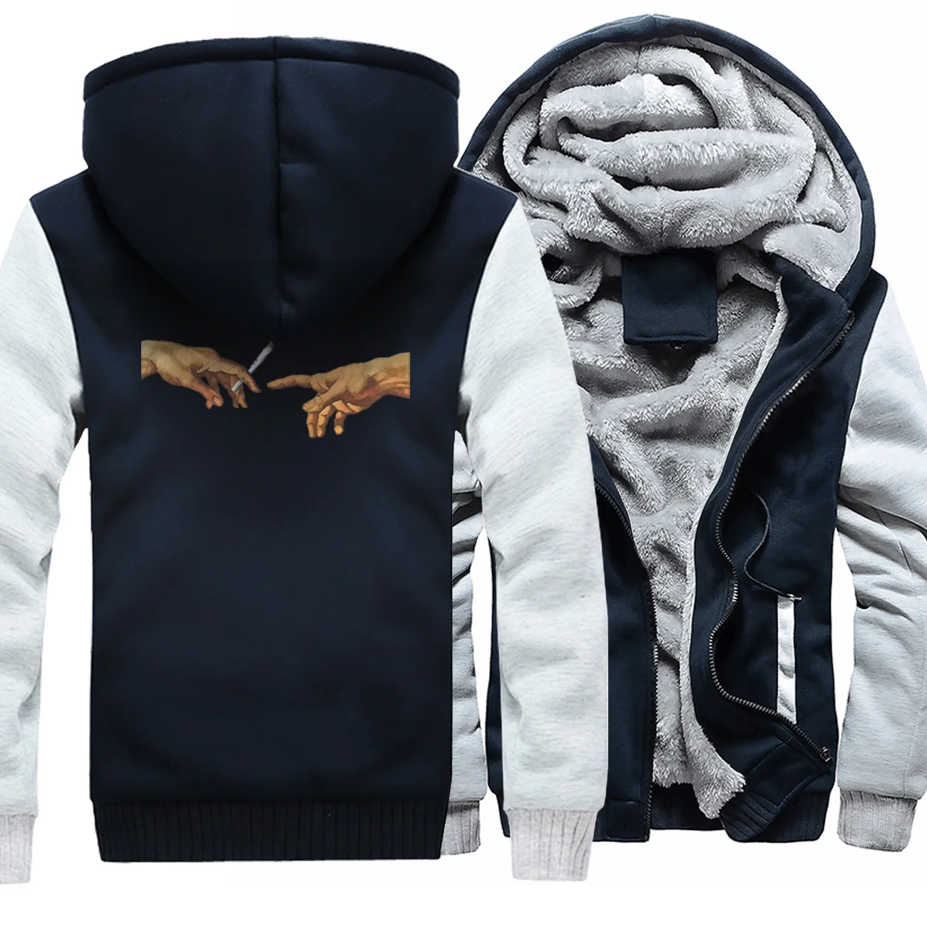 High Quality Hoodies Michelangelo Funny Print Men's Brand Sweatshirts Winter Hot Sale Casual Male Hoody Fleece Thick Warm Coat