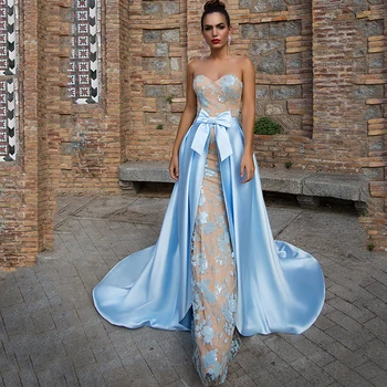 

Eightree Sexy Evening Party Dresses Mermaid Strapless Lace Formal Evening Gown Long Floor Length Prom Dresses Vestidos De Fiesta