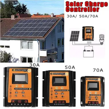 

Waterproof Solar Power Charge Controller Dual USB LCD Display MPPT Battery Intelligent 3-stage Automatic Regulator