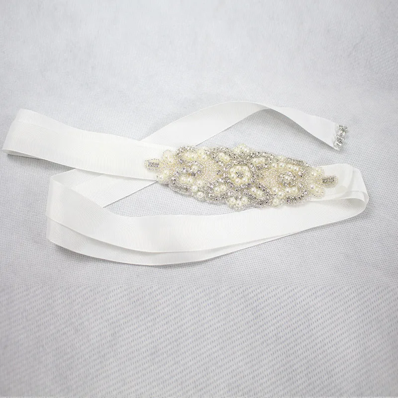 SLBRIDAL Свадебные аксессуары хрустальный свадебный пояс атласный горный хрусталь вечернее платье для выпускного вечера пояс Свадебная лента пояс подружки невесты для женщин