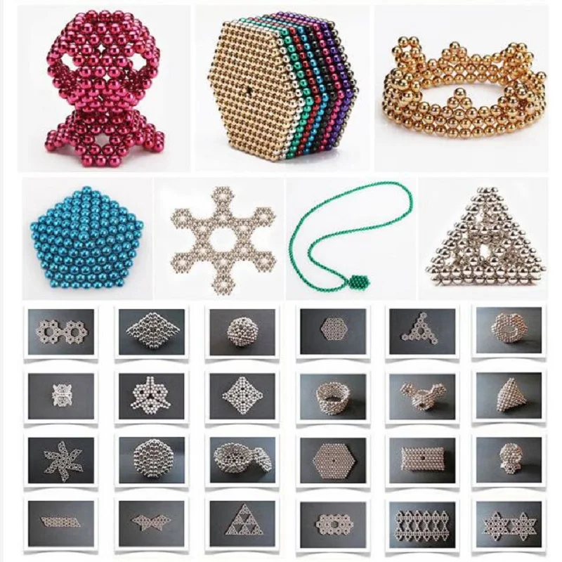 wholesale Magnet Metal Balls 5mm 216pcs/set Magnetic stick Building Blocks Construction Designer Creative Educational Toys Kids