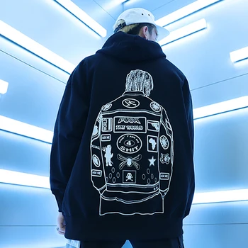 

Hip Hop Printed Hoodies Men Women Casual Hooded Hoodies Streetwear Sweatshirts High Street Harajuku Male Funny Autumn Coats