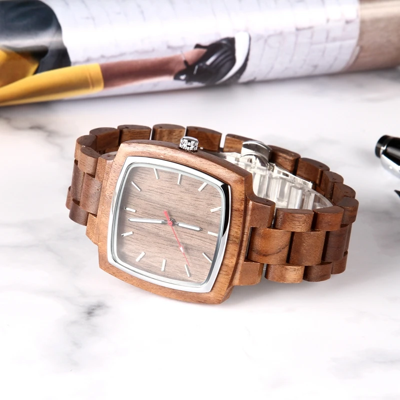 

Fashion Lightweight Wristwatch Creative Men Quartz Watch Handmade Wooden Watch for Lovers Clock Male relogio masculino 19177