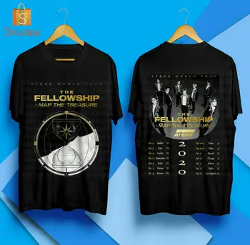 

Ateez Kpop The Fellowship Map The Treasure Tour 2020 Concert Merch T-Shirt S-5Xl