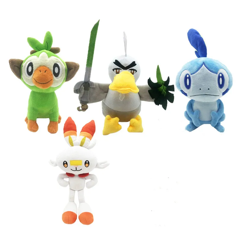 23-38 см, 4 стиля, Sobble Scorbunny, Grookey, шотландская плюшевая кукла, мультяшная аниме игрушка, супер эволюция, подарок на день рождения для малышей