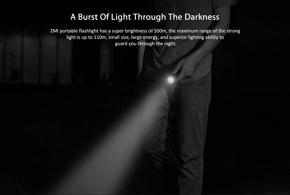 Xiaomi ZMI  LED flashlight power bank Support USB Charge For iphone Samsung Huawei Flashlight 5000mAh Torch Ultra Bright Light (3)