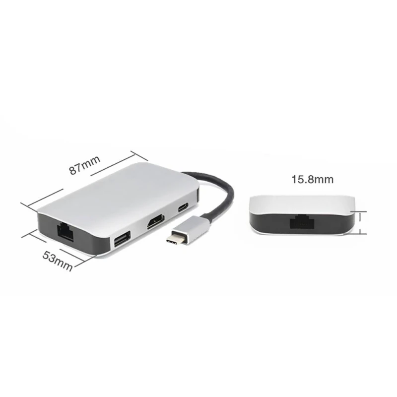 USB-C концентратор type C к type-c/HDMI/USB3.0/USB2.0/SD2.0/TF2.0/NIC Интерфейс адаптер для MacBook samsung S8/S9 huawei P20 Pro